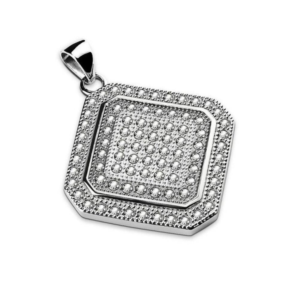 316L stainless steel silver gem‎ paved Pendant